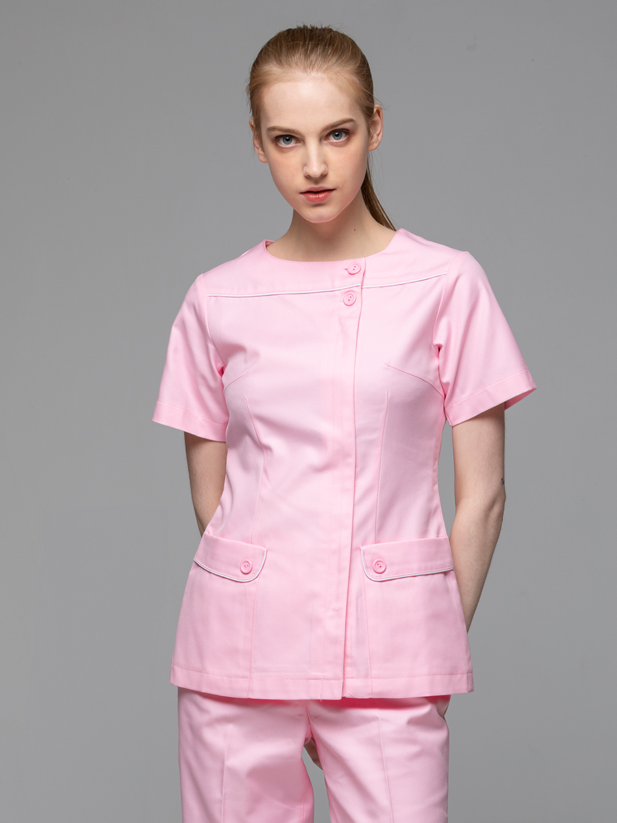 【 B241-A0 】女護理上衣-B立挺布-寶寶粉