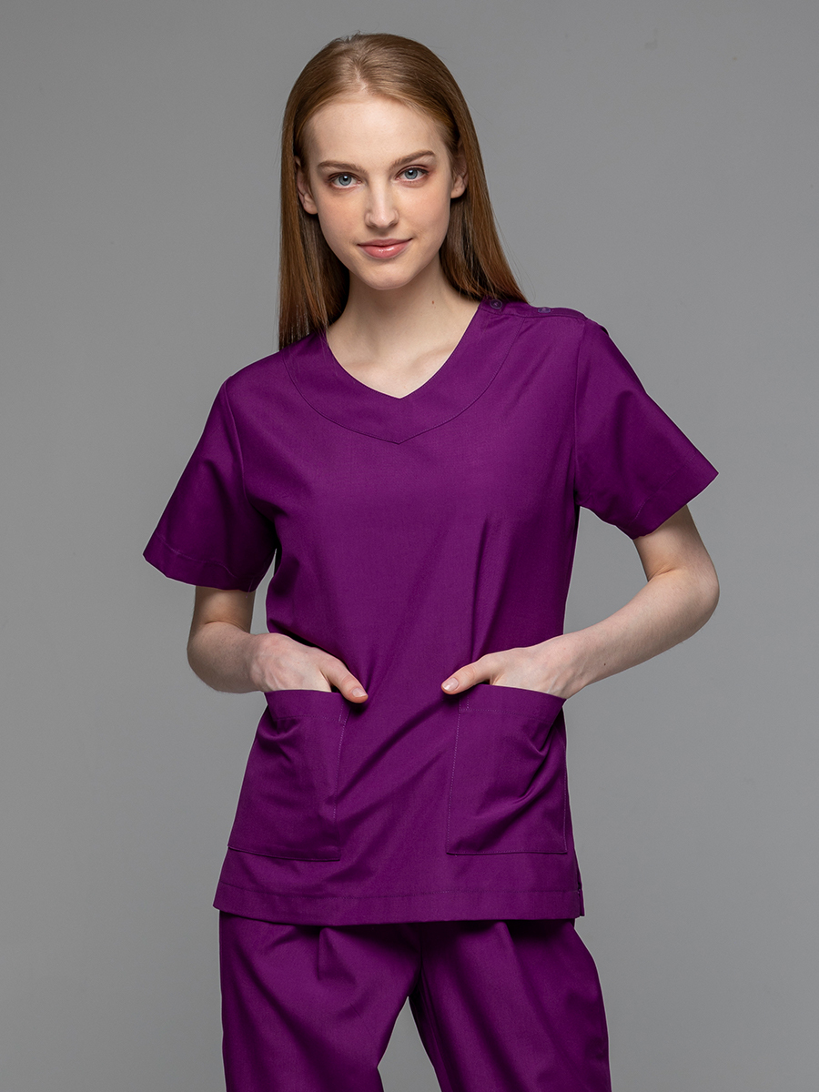 【 C709-C7 】女刷手上衣-C經典布-葡萄紫