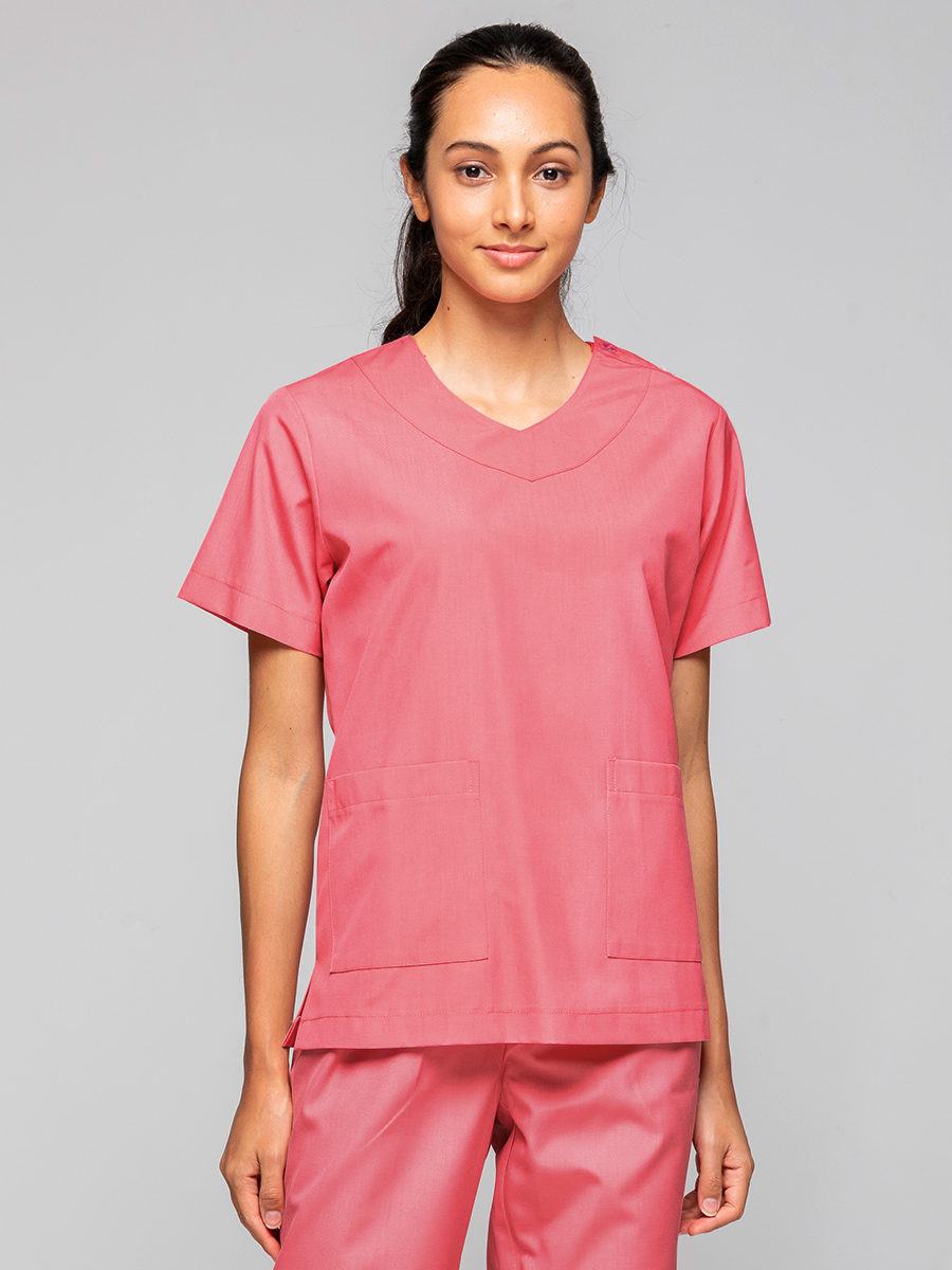 【 C709-A3 】女刷手上衣-C經典布-珊瑚粉