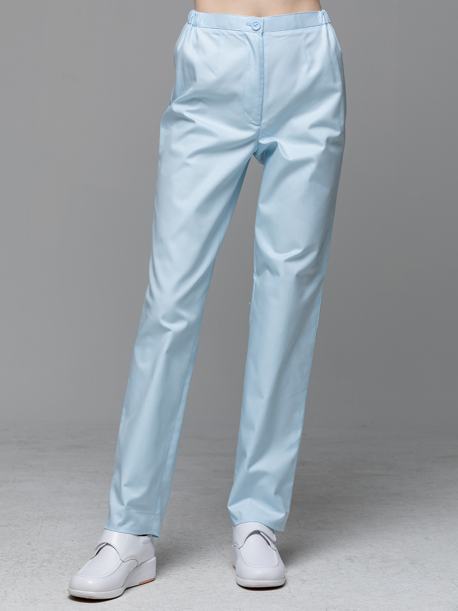 【 B900N-B0 】女拉鍊長褲-B立挺布-寶寶藍