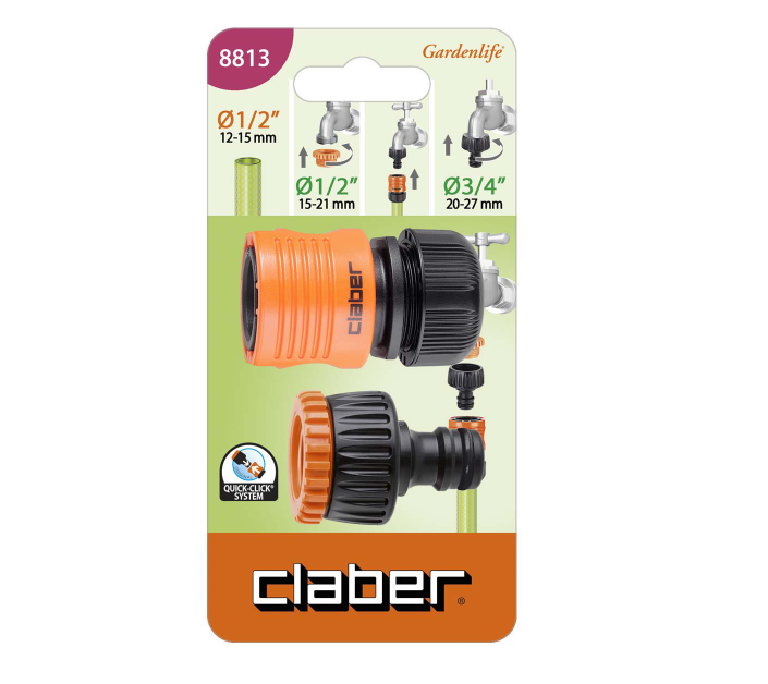意大利"CLABER" 1/2" 快速接頭套裝(2件裝)-[8813]