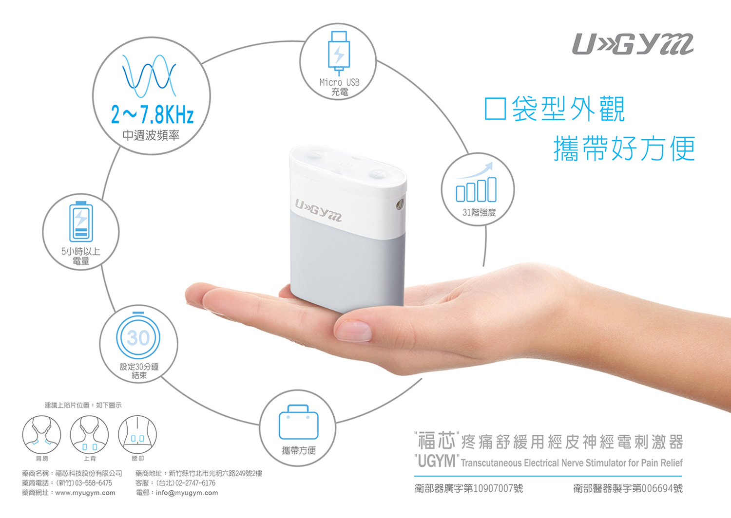 中週波頻率-減輕肩膀、上背、腰部酸痛及末梢神經麻痺感