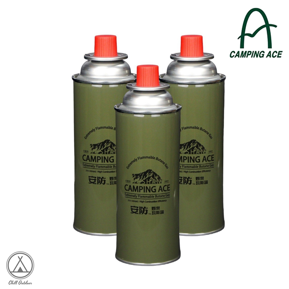 野樂Camping Ace 安防TSR卡式瓦斯罐 250g(3入組)