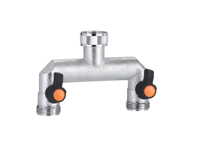 意大利"CLABER" 銅電叻3/4"外牙1出2龍頭接頭(快速)-[9601]