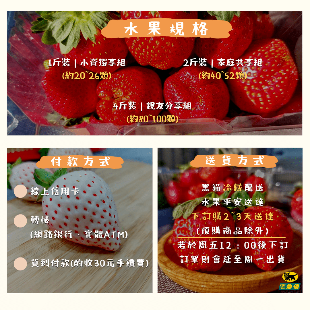 台灣紅顏草莓白草莓