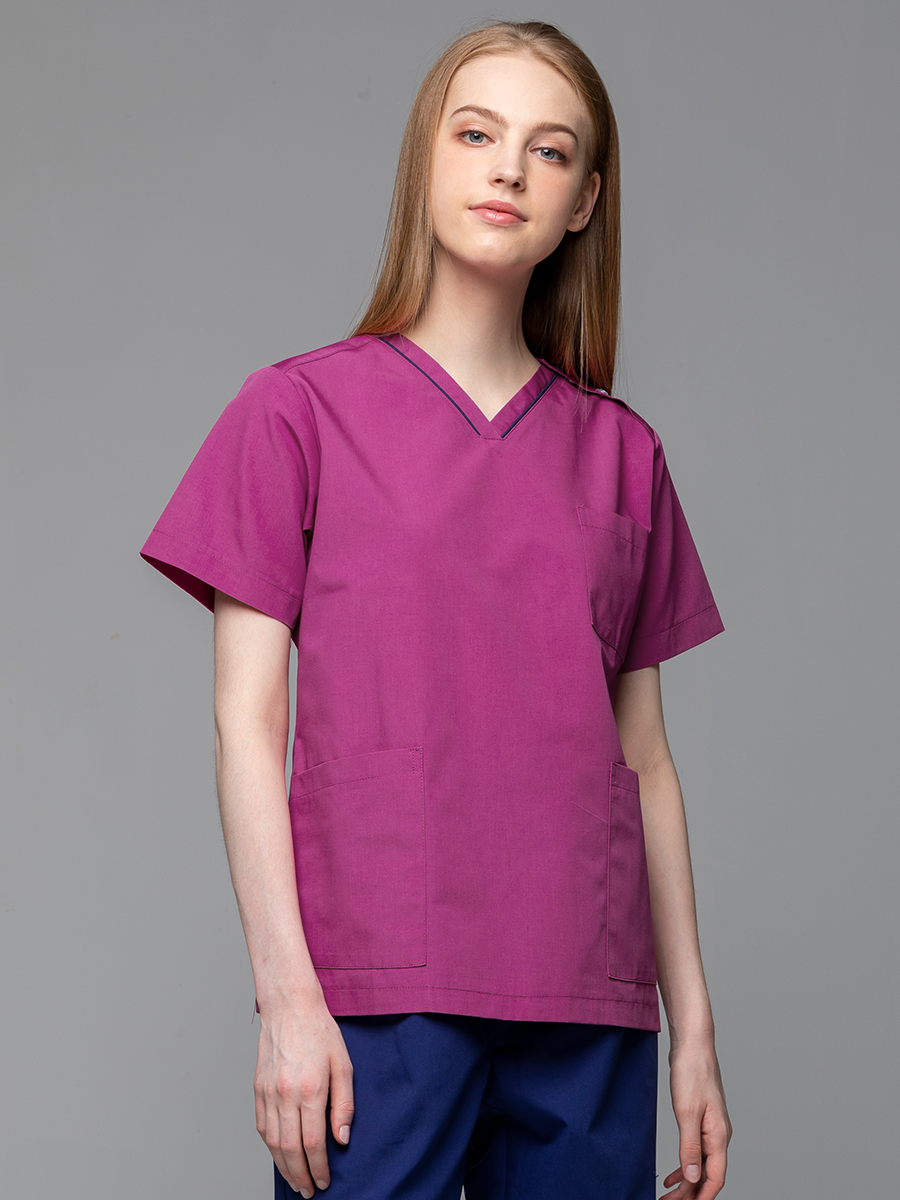 【 C713-C6 】女刷手上衣-C經典布-亮紫紅