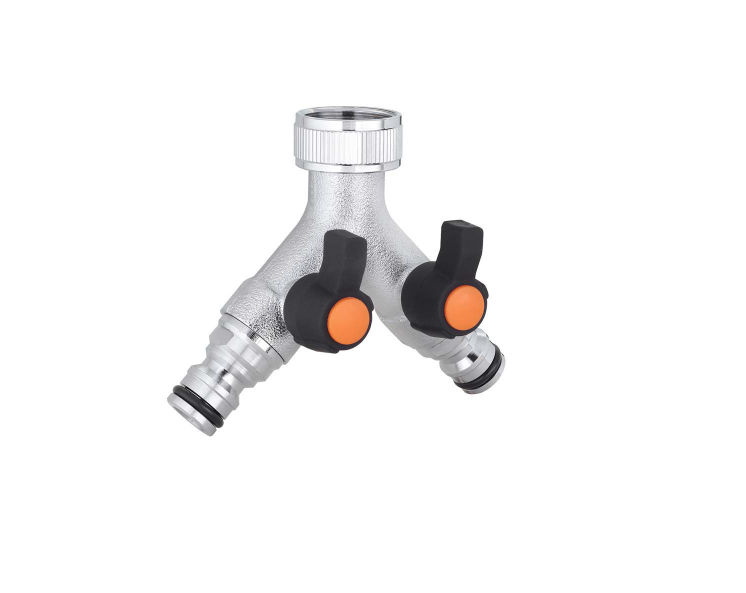 意大利"CLABER" 銅電叻3/4"內牙1出2龍頭接頭(快速)-[9602]