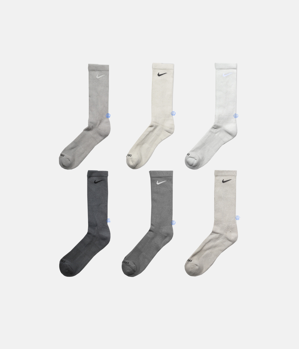 Nike Everyday Plus Cushioned 靜謐灰高筒襪一組(六雙入) (SX6897-991)