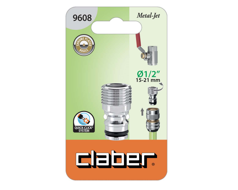 意大利"CLABER" 銅電叻1/2"外牙接頭-[9608]