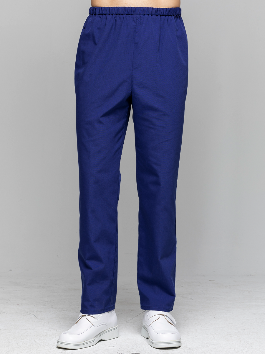 【 C9041-B7 】男鬆緊長褲-C經典布-寶石藍