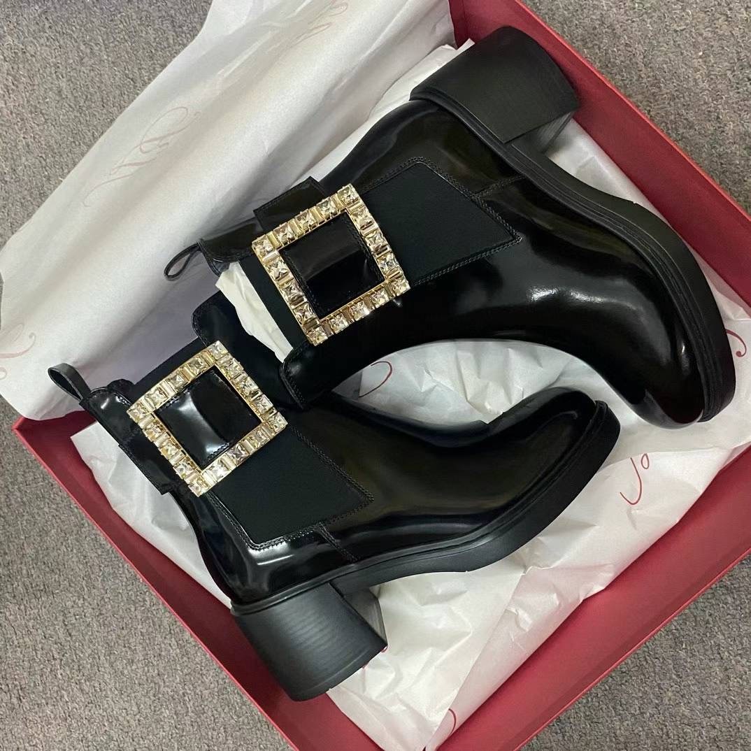 RV 漆皮 水鑽扣靴 -M