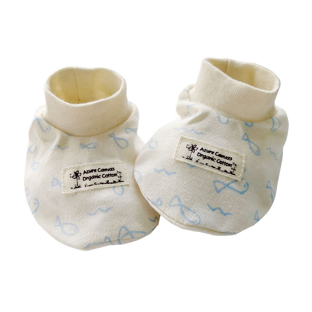 有機埃及棉新生兒超柔腳套 - 貓頭鷹NB | 藍天畫布有機棉