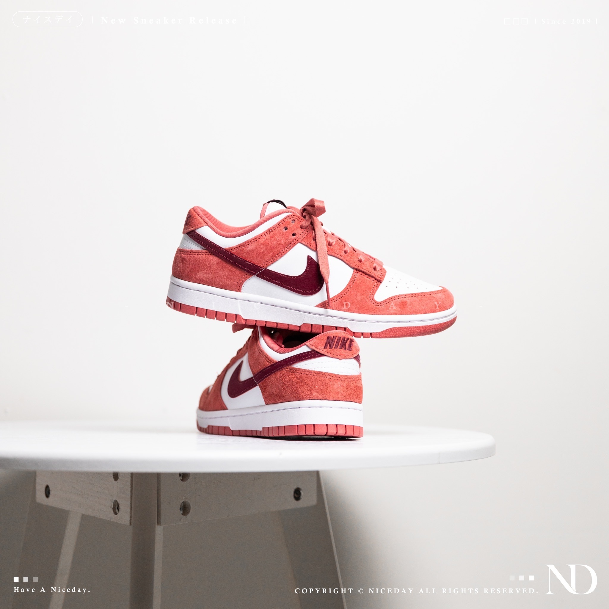 NICEDAY  Nike Dunk Low 情人節 2024 麂皮 草莓熊 女款 FQ7056-100