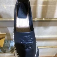 [S] TORY BURCH EVERLY LEATHER ESPADRILLE,PERFECT BLACK, 143462-001 [FINAL SALE] (STB457)