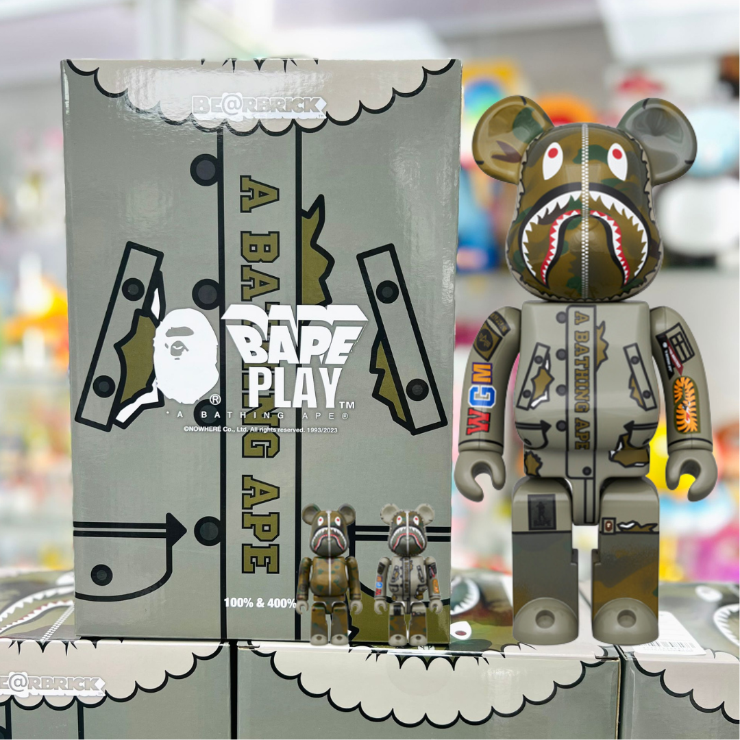 100%+400% Be@rbrick BAPE(R) × ALPHA CAMO SHARK 2023