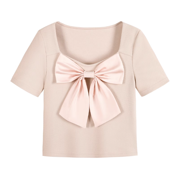 Bow short sleeve T-shirt