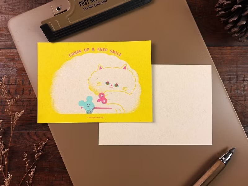 小黃間｜孔版印刷｜明信片｜好的開鼠