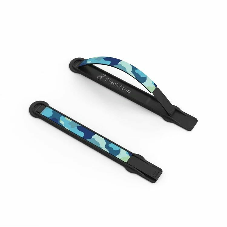 超薄美型手機握帶支架 | 夏日藍天 x 消光黑框底座