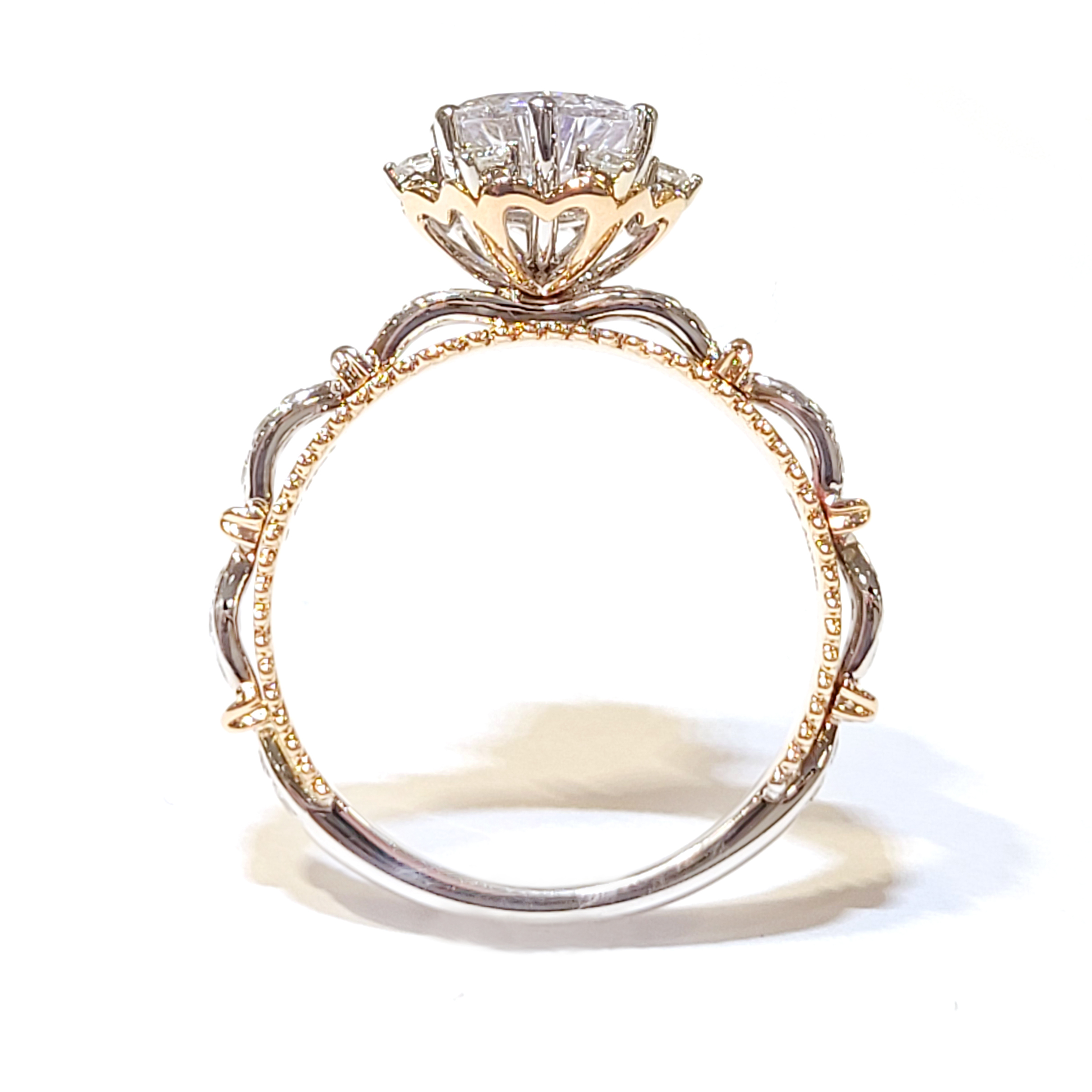 18K白金/玫瑰金天然鑽石戒指托