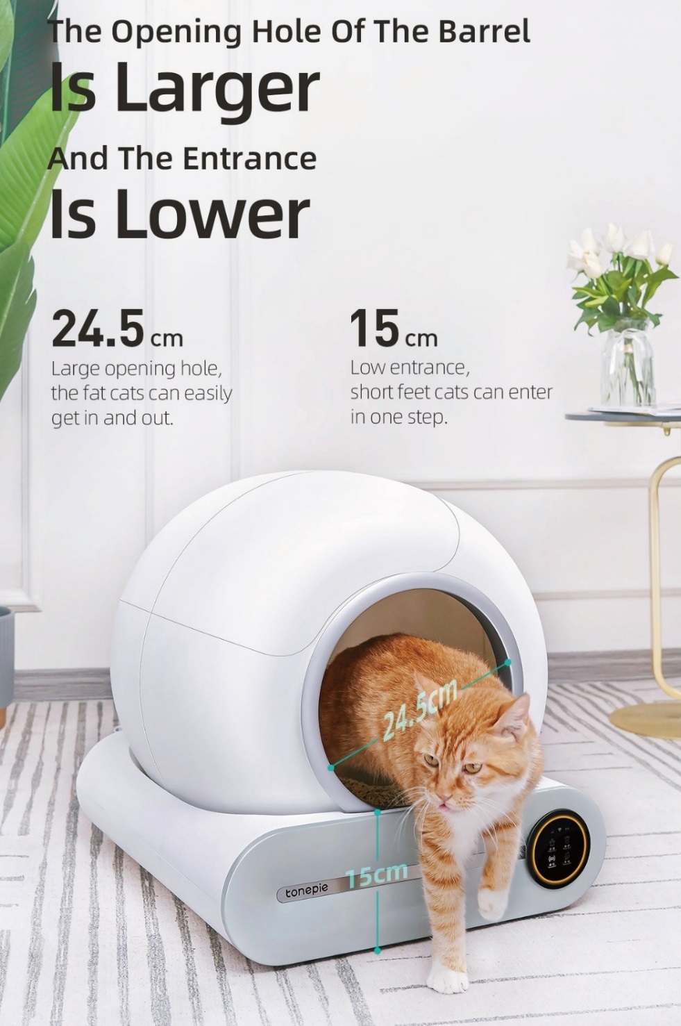 tonepie  智能貓砂盆 Ti Pro 半封閉自動清潔除臭貓廁所 (遠程操控|自動鏟屎|多貓砂通用|負離子淨味殺菌|一鍵傾砂)平行進口