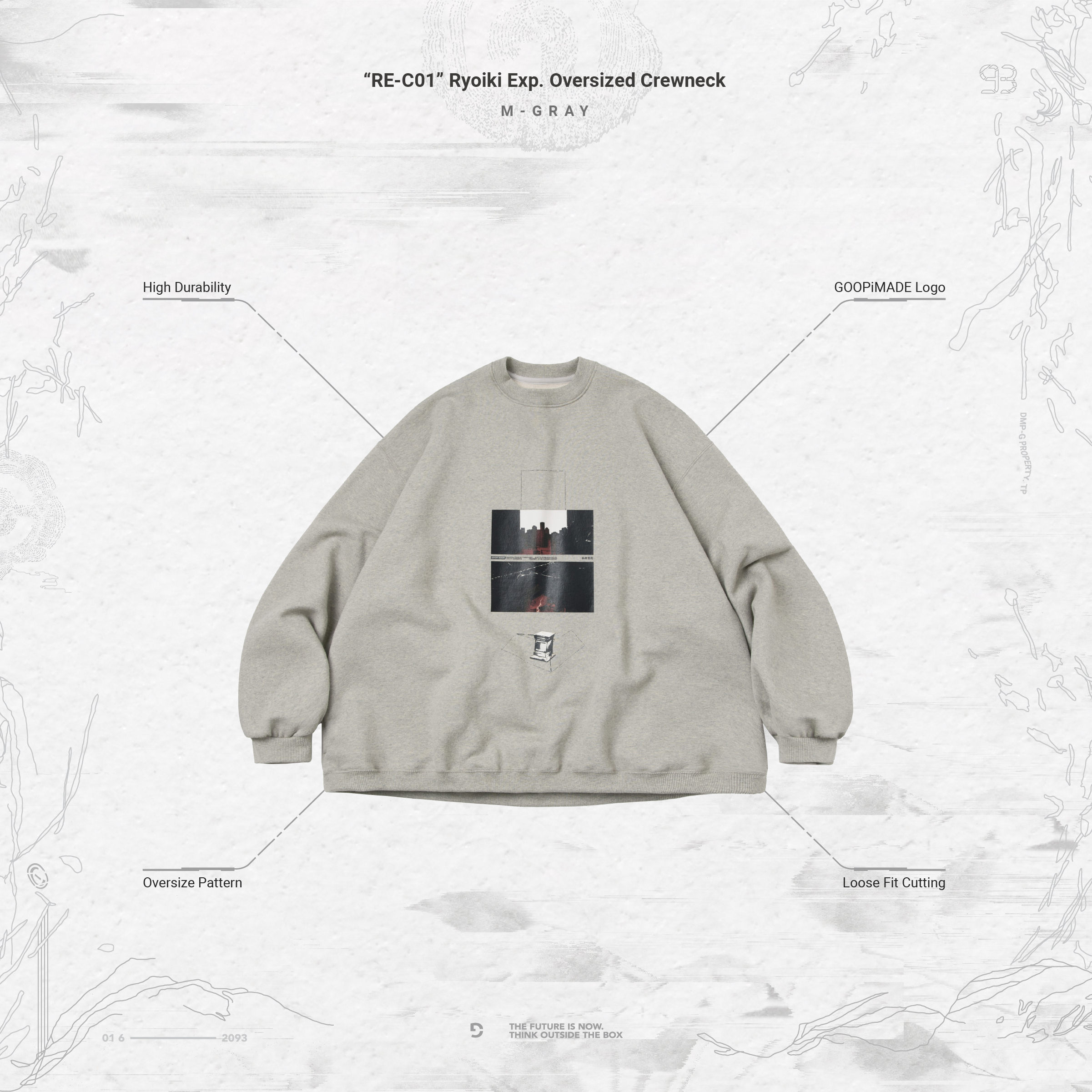 GOOPiMADE] “RE-C01” Ryoiki Exp. Oversized Crewneck