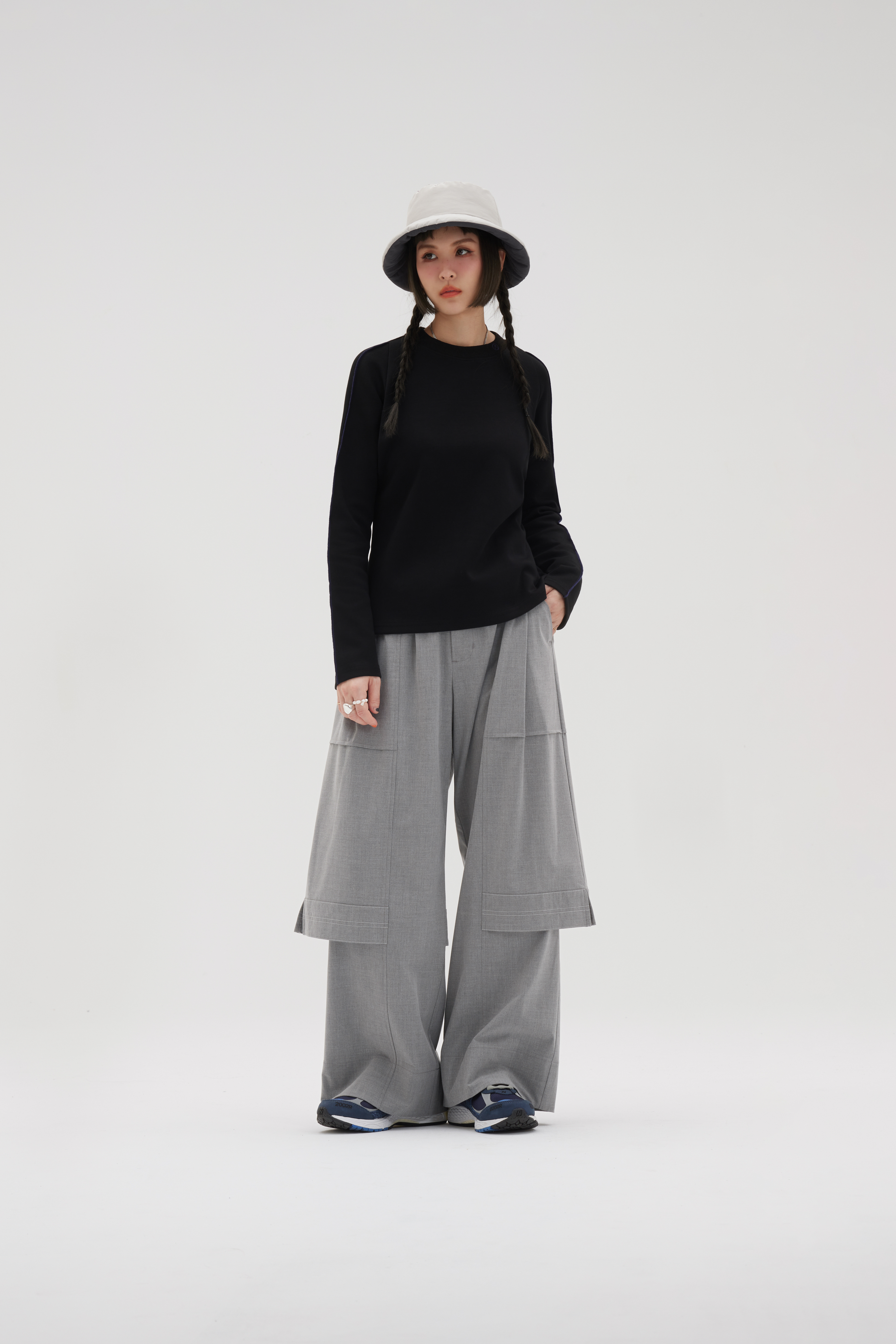 Double-Layer Trousers | Light Gray