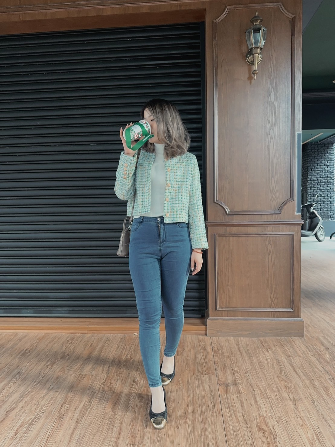 重工輕奢格子粗花尼外套