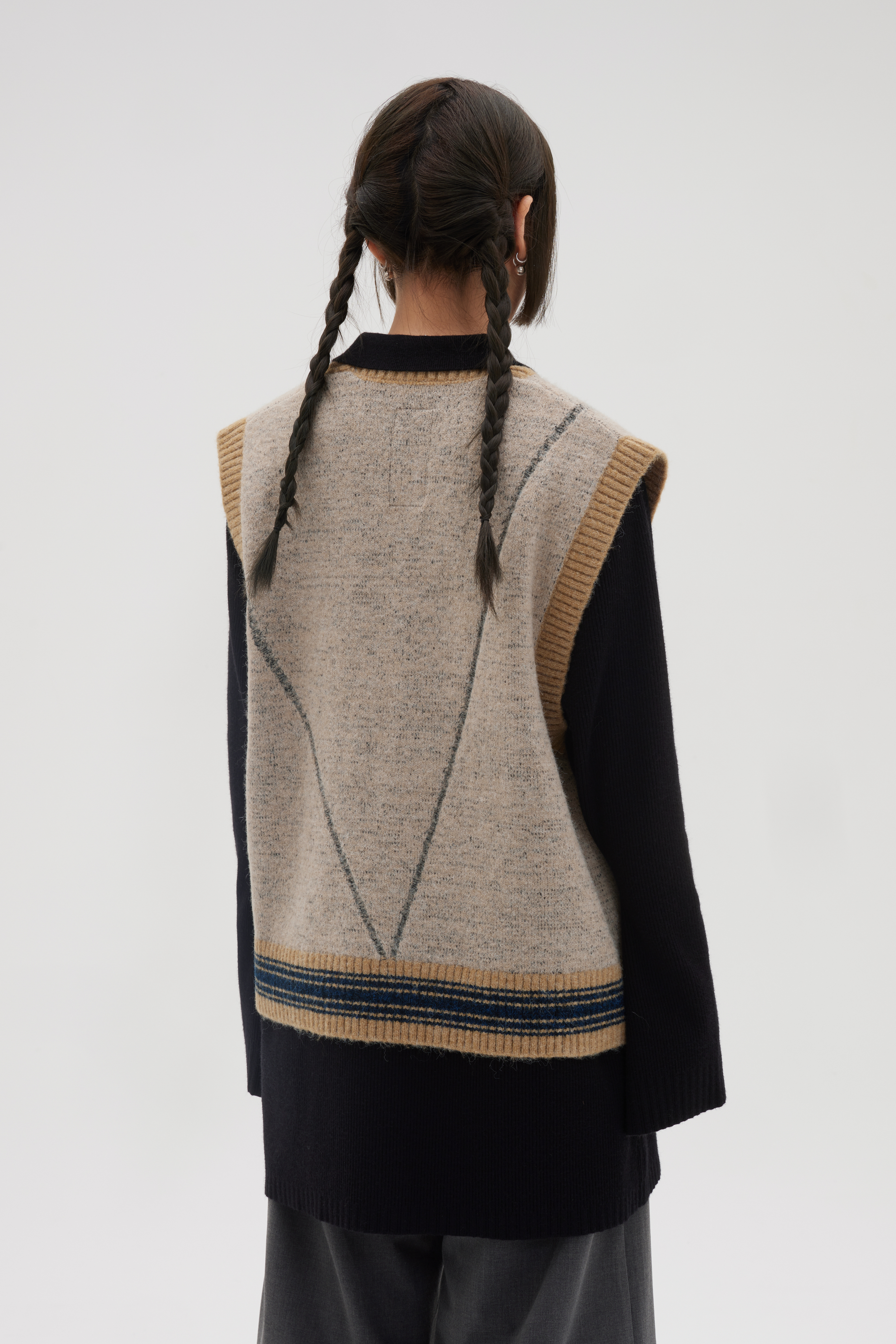 V-Neck Knitted Vest | Ginger