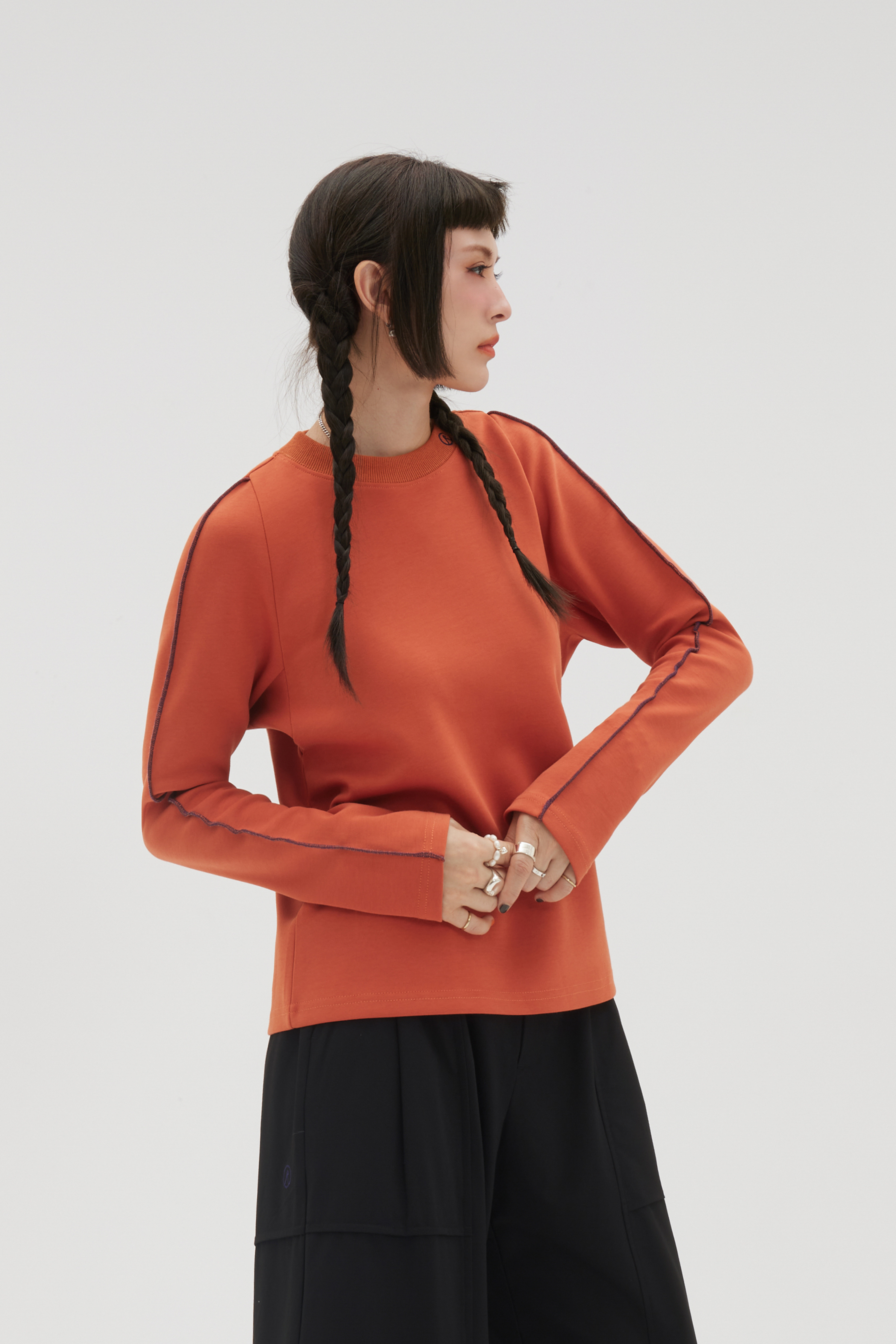 ®️ Turtleneck L/S Tee | Pumpkin