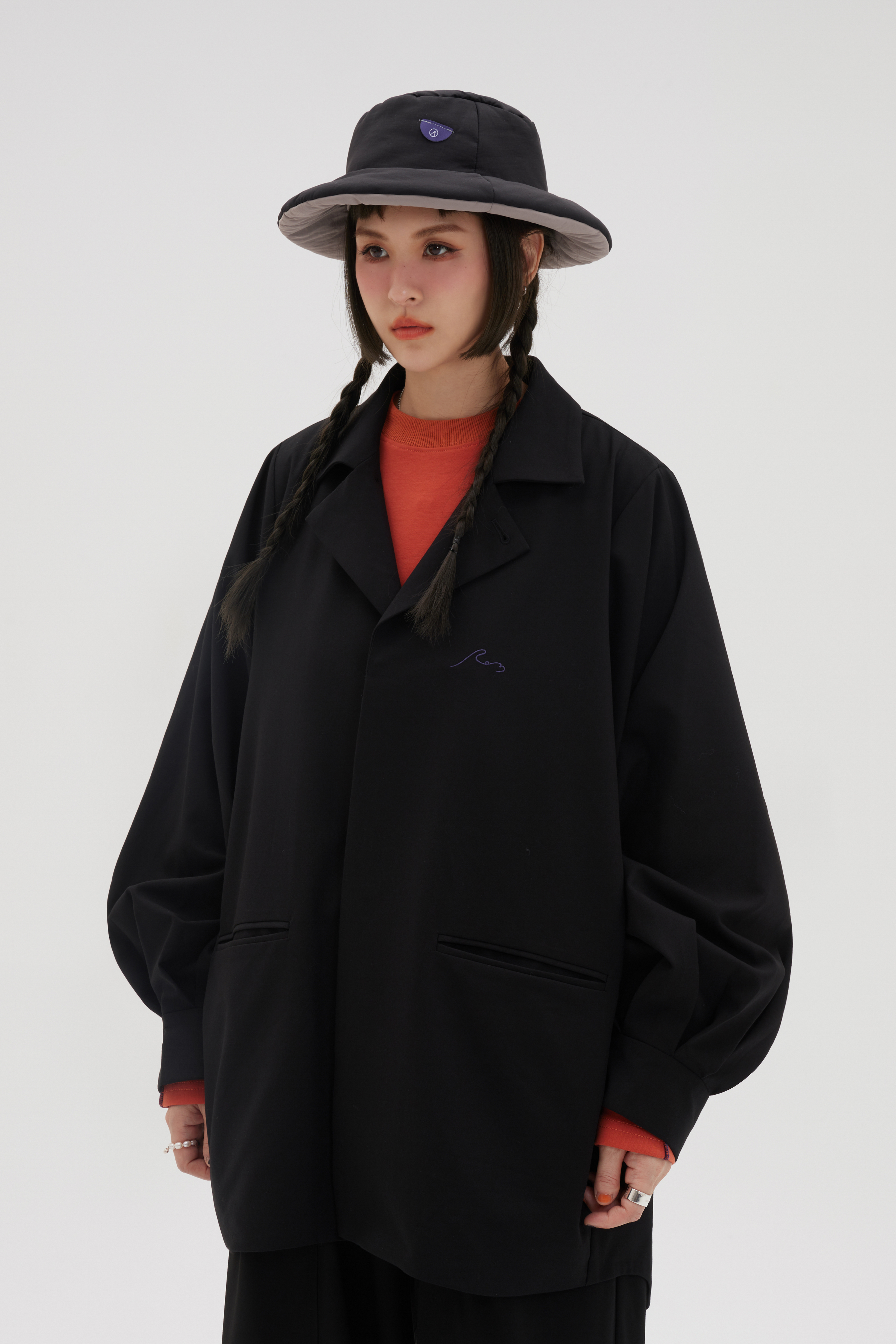 Balloon-Sleeved Jacket | Black