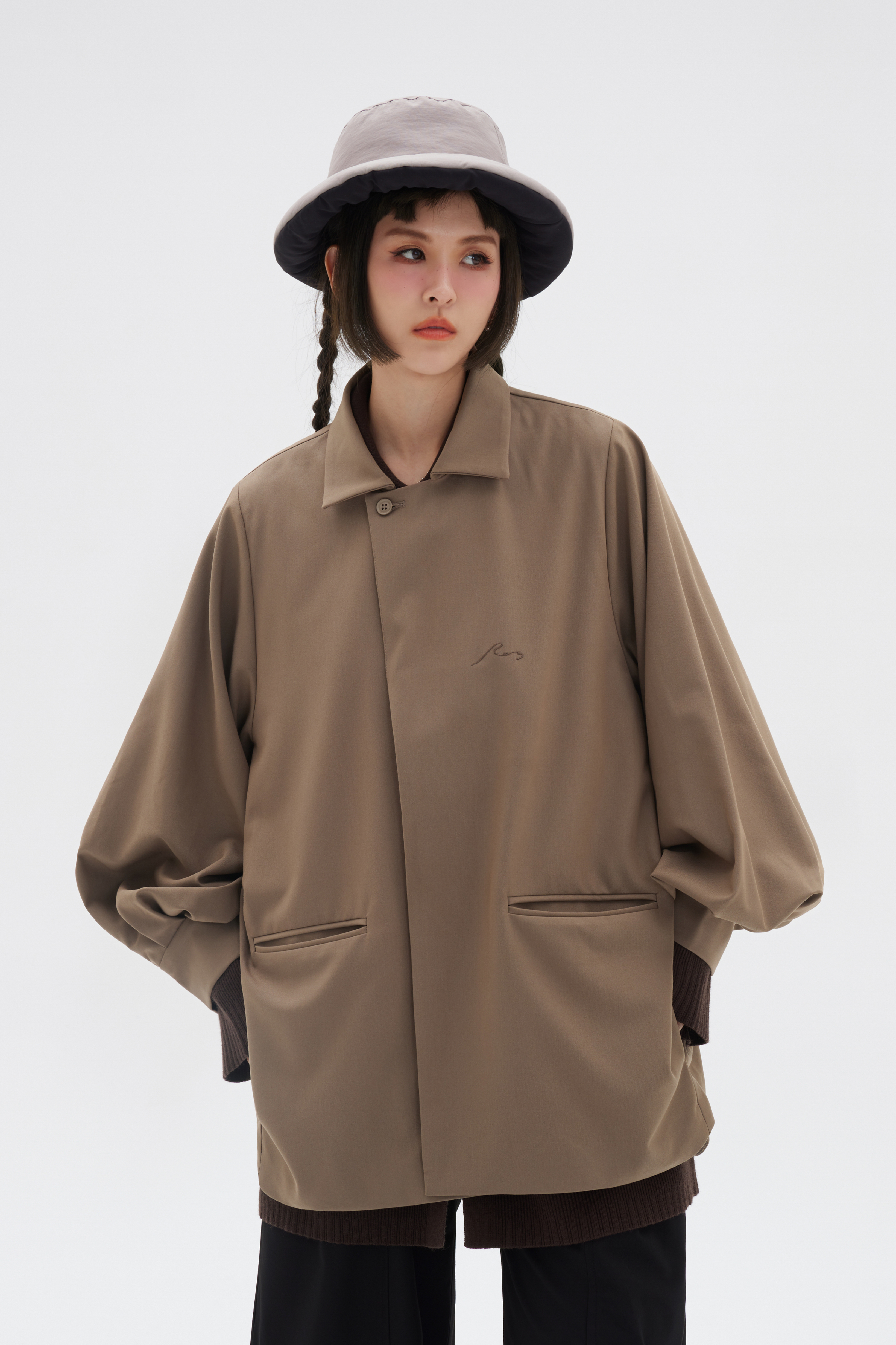 Balloon-Sleeved Jacket | Khaki