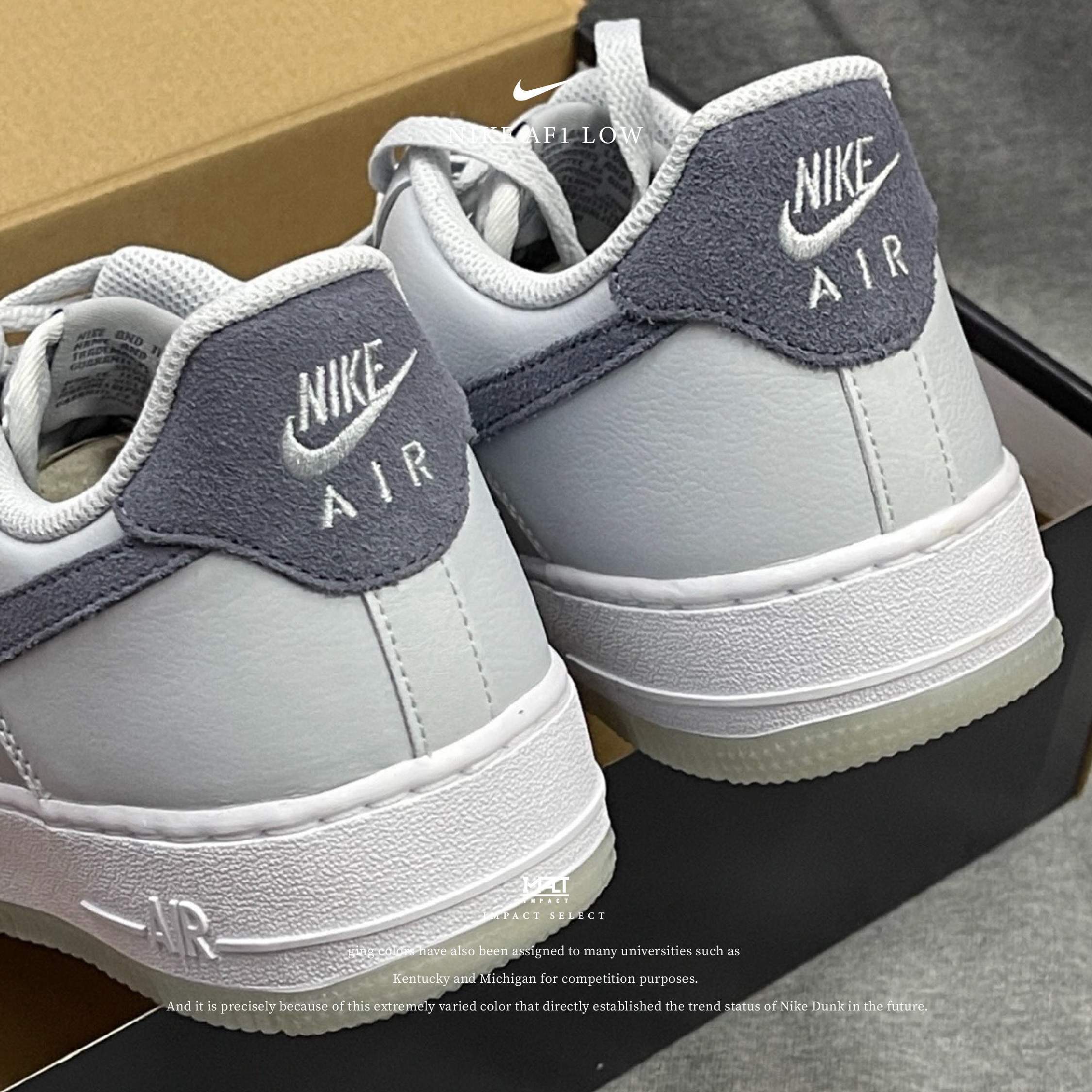 Nike Air Force 1 Low 霧霾藍灰 水晶底 FJ4170-001