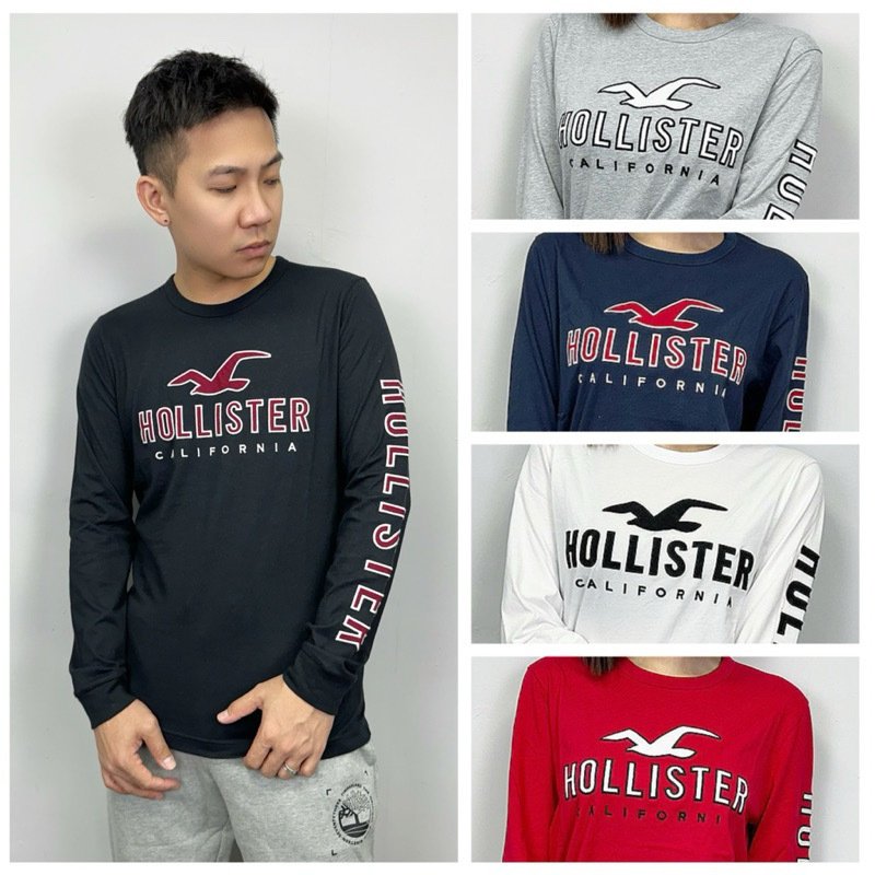 Hollister 海鷗 電繡貼布大Logo 薄長袖 薄長T