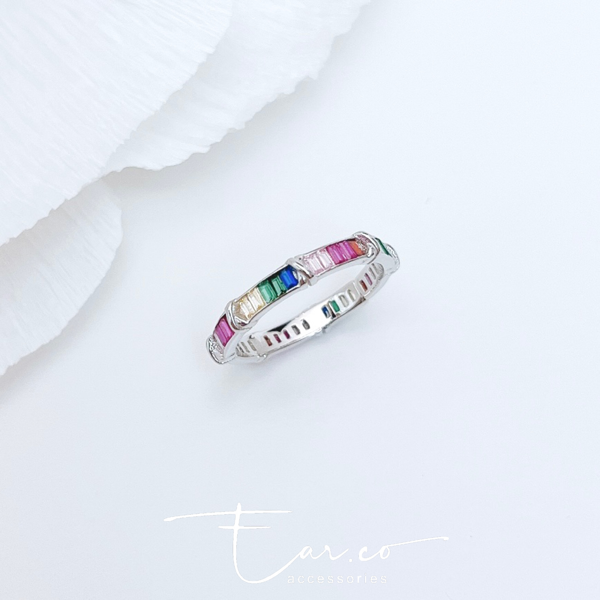 彩虹純銀戒指 #A966