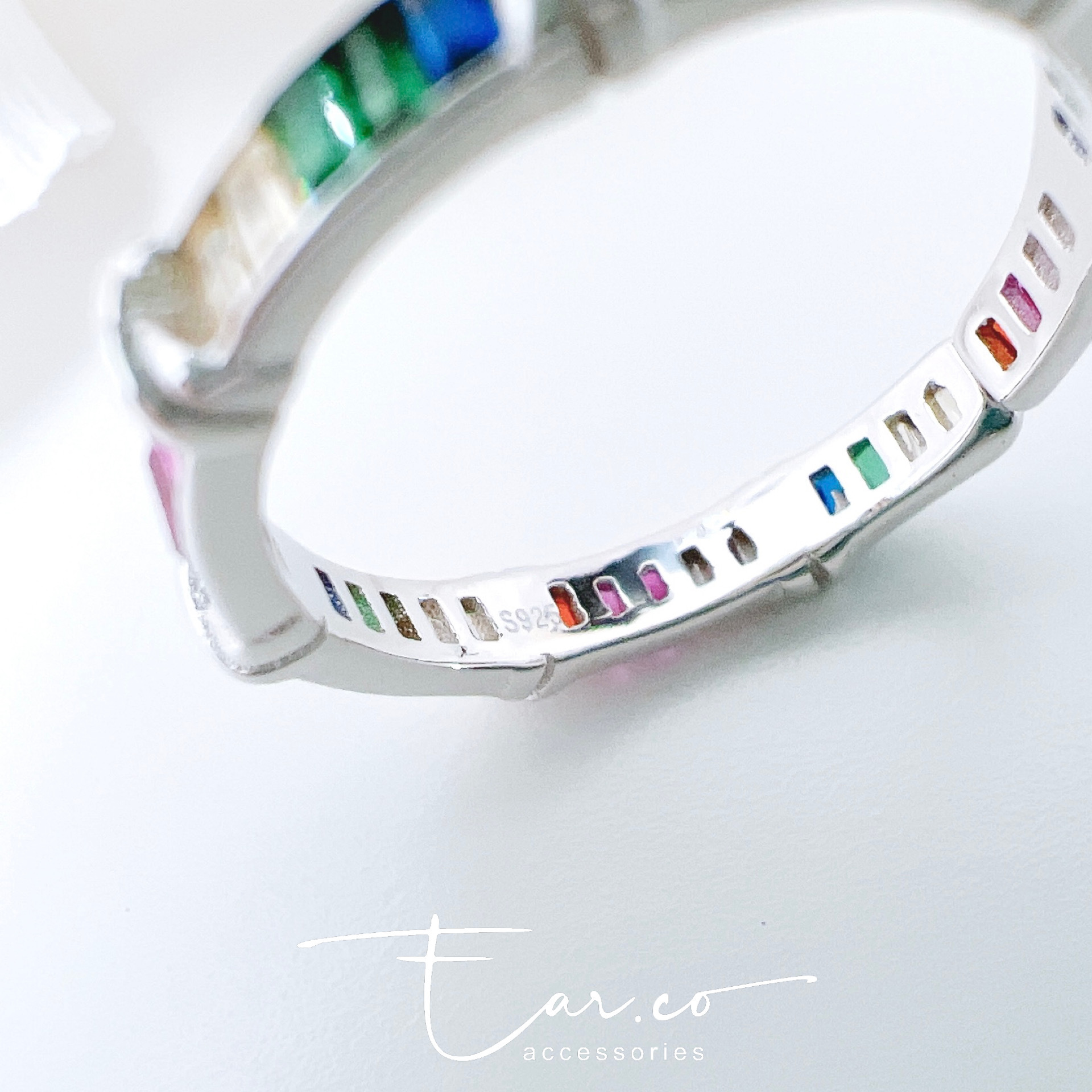 彩虹純銀戒指 #A966