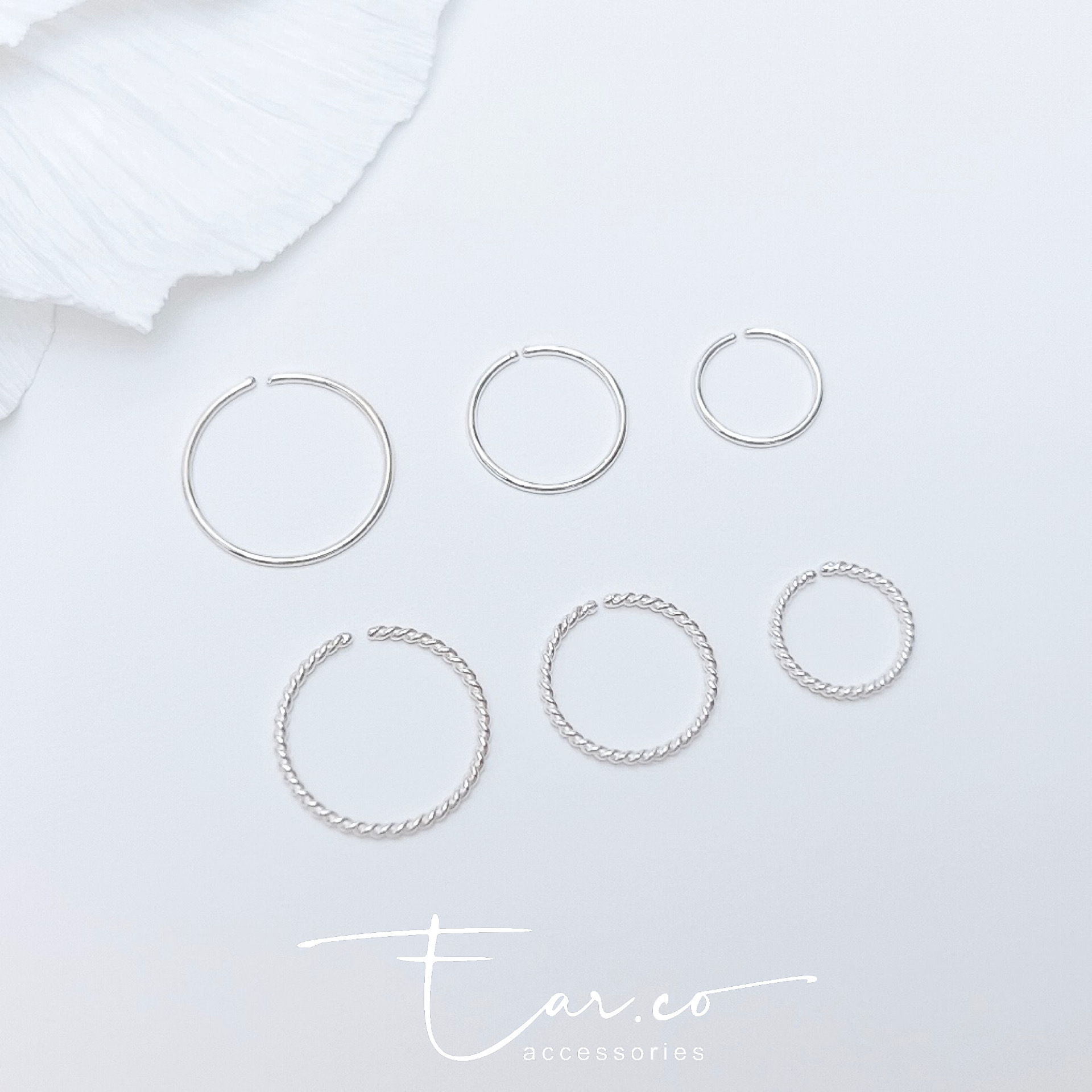 簡單開口純銀小耳圈 [睡覺不用脫! ] #A960