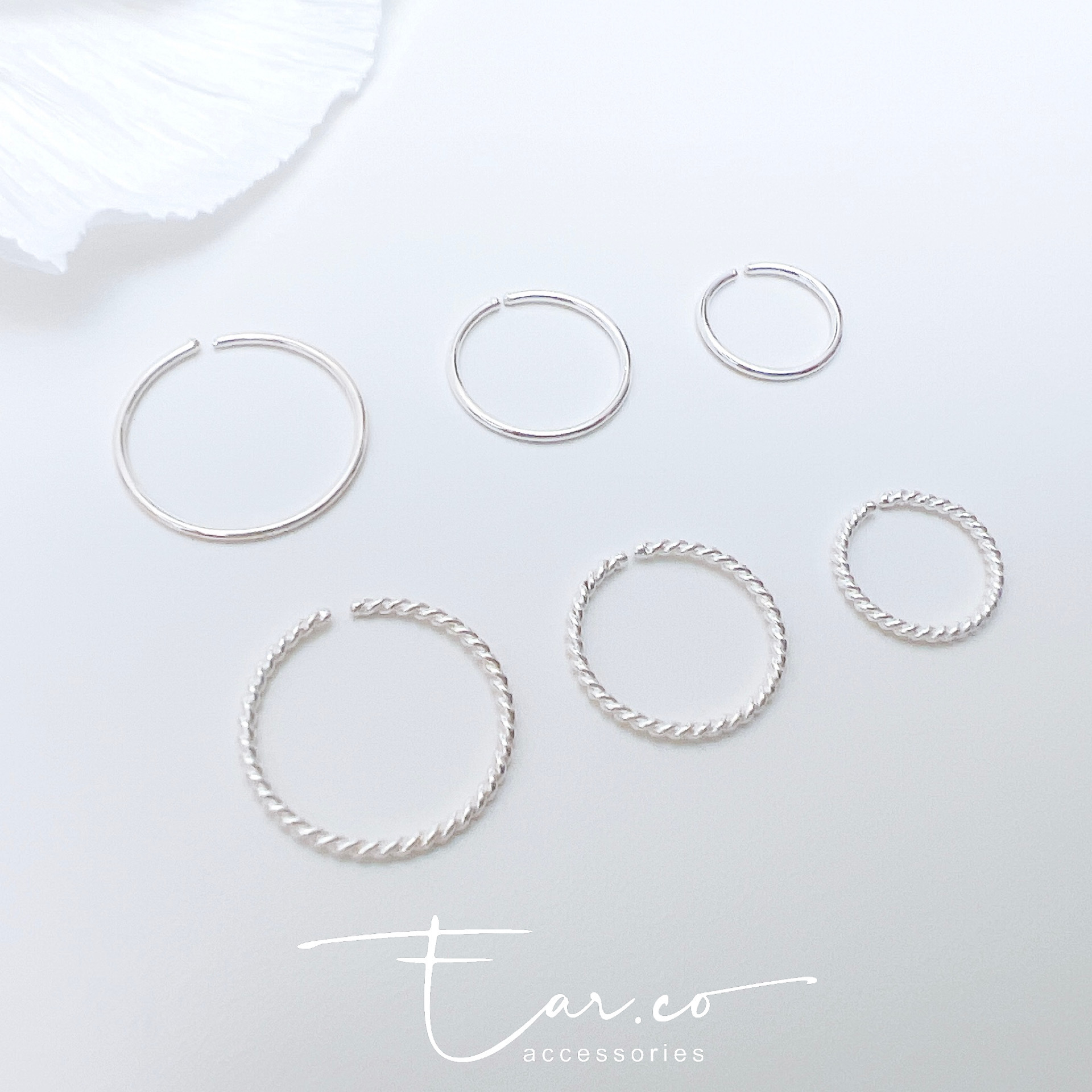 簡單開口純銀小耳圈 [睡覺不用脫! ] #A960