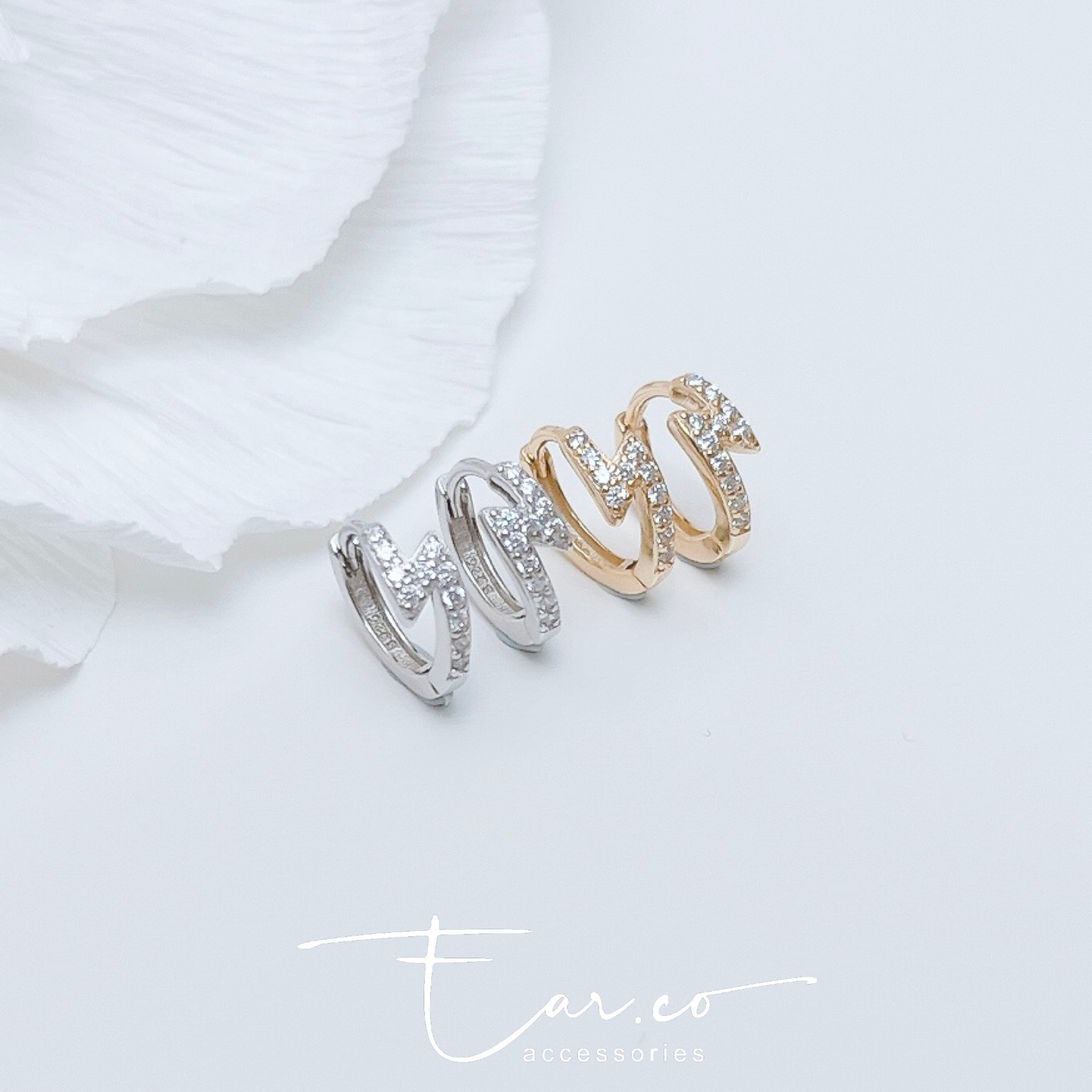 小閃電純銀小耳圈 [睡覺不用脫! ] #A958