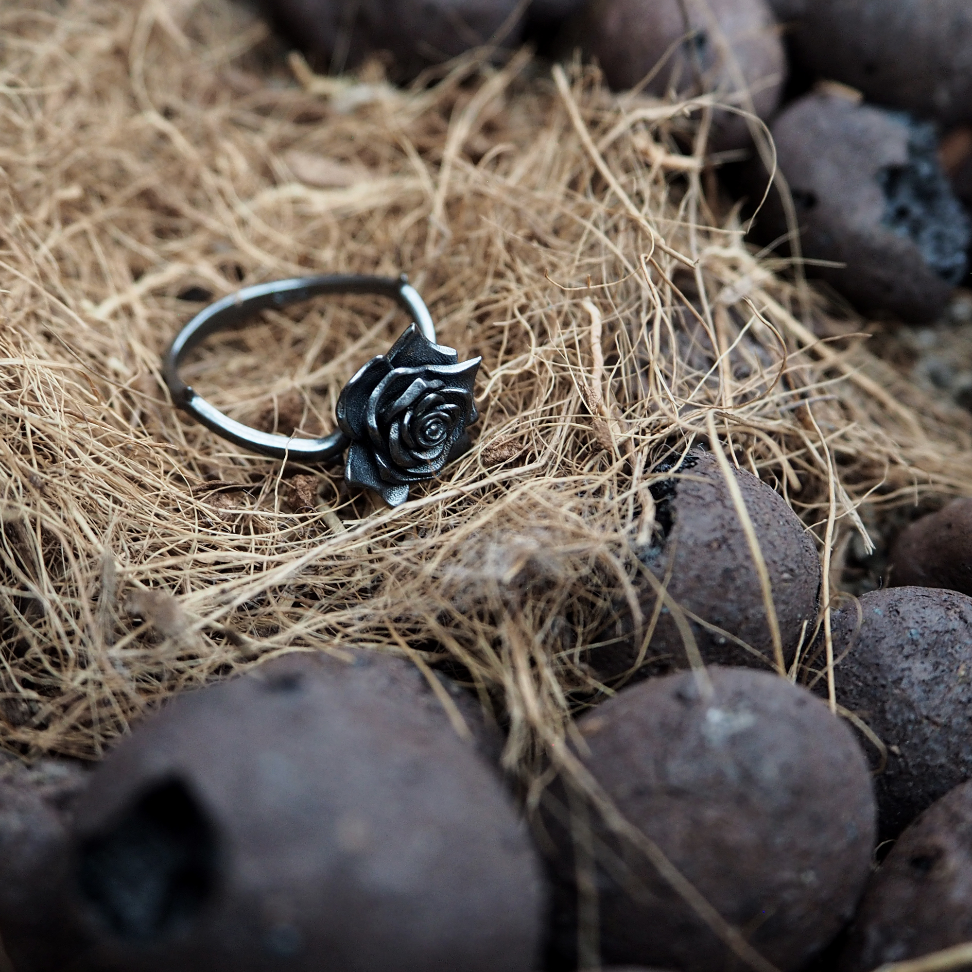 玫瑰花銀戒指,rose ring