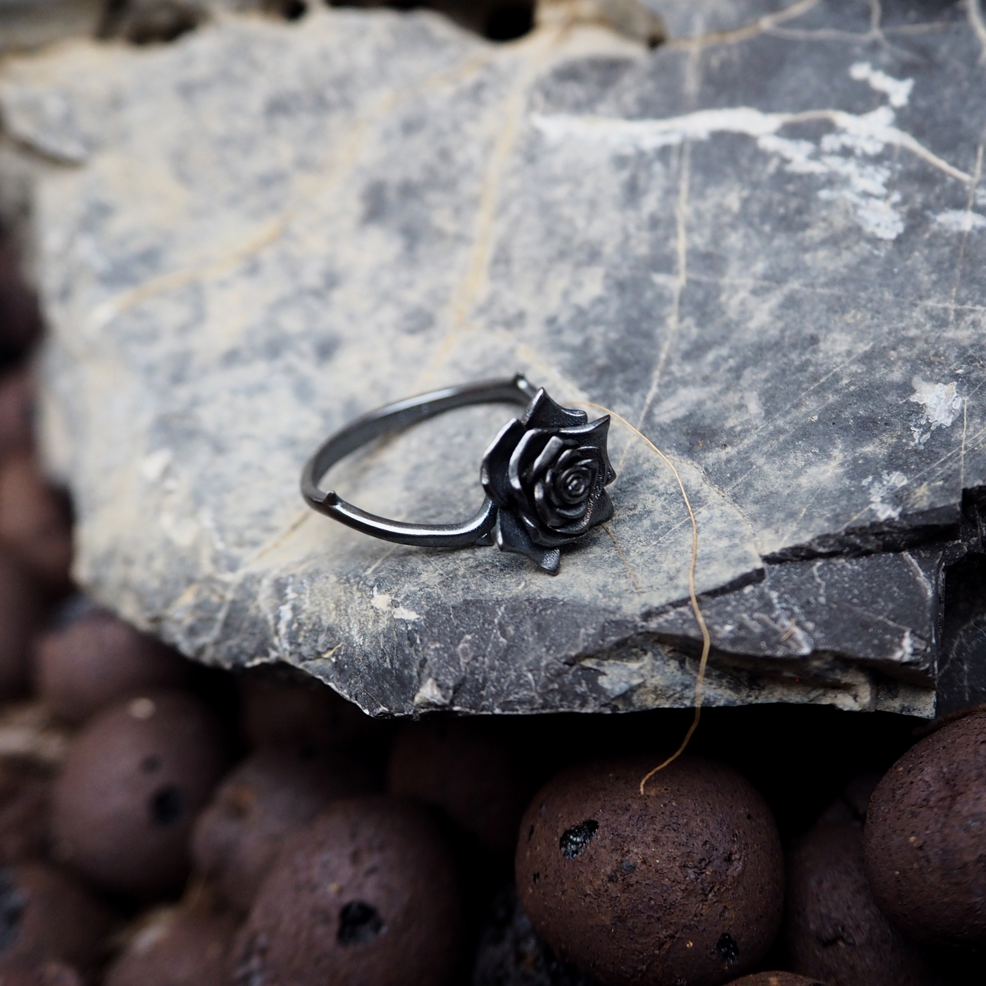 玫瑰花銀戒指,rose ring