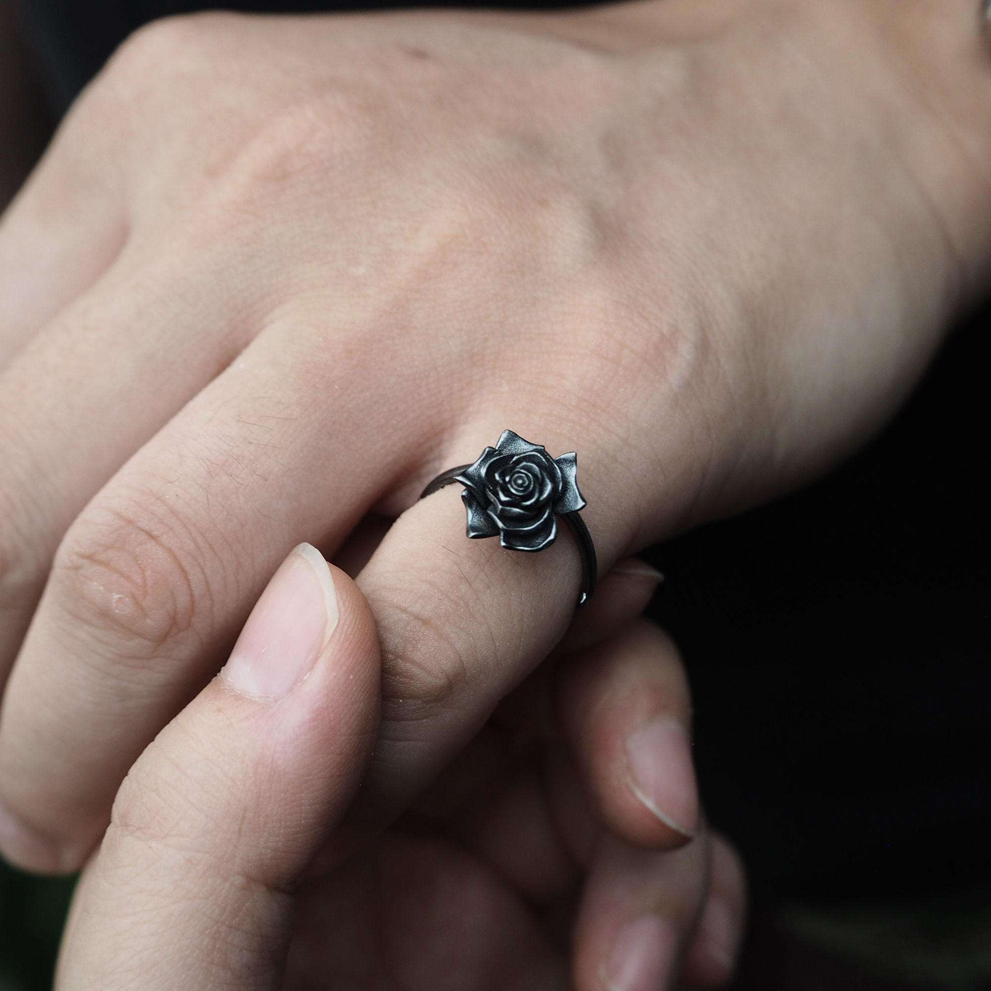 玫瑰花銀戒指,rose ring