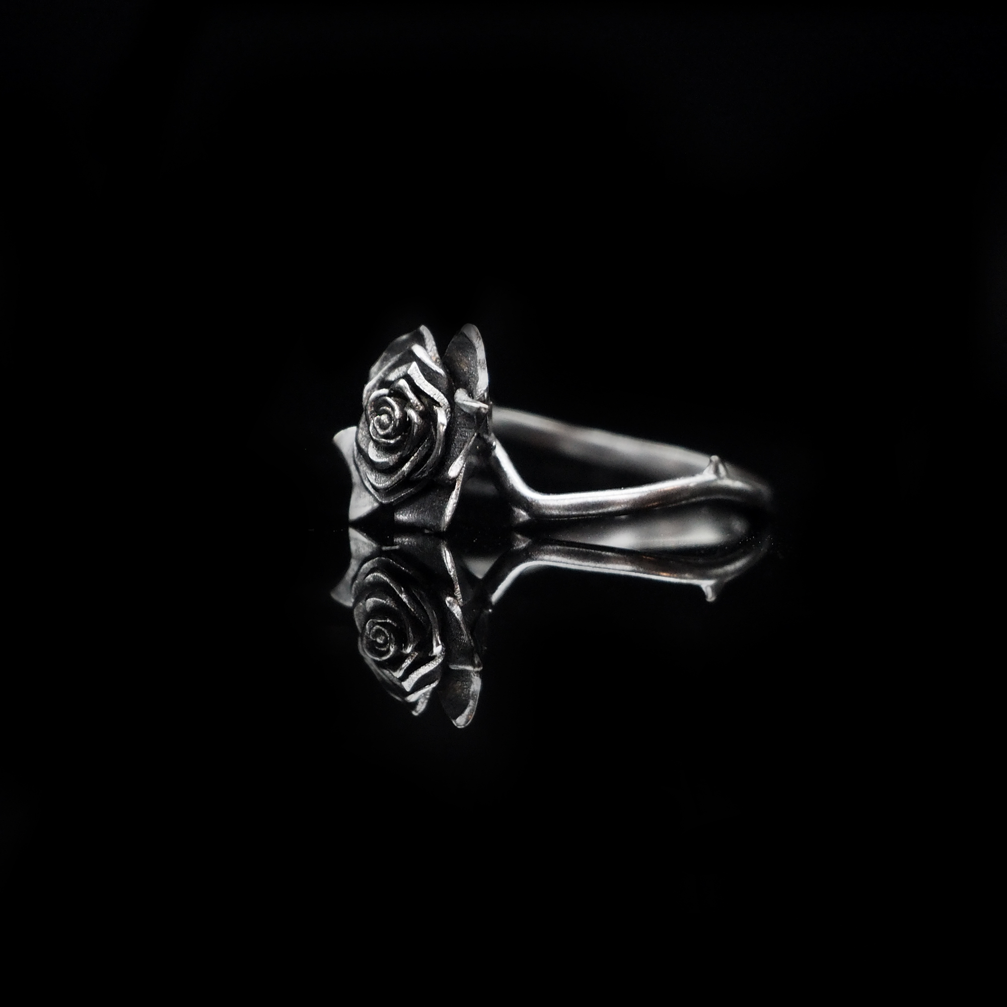 玫瑰花銀戒指,rose ring