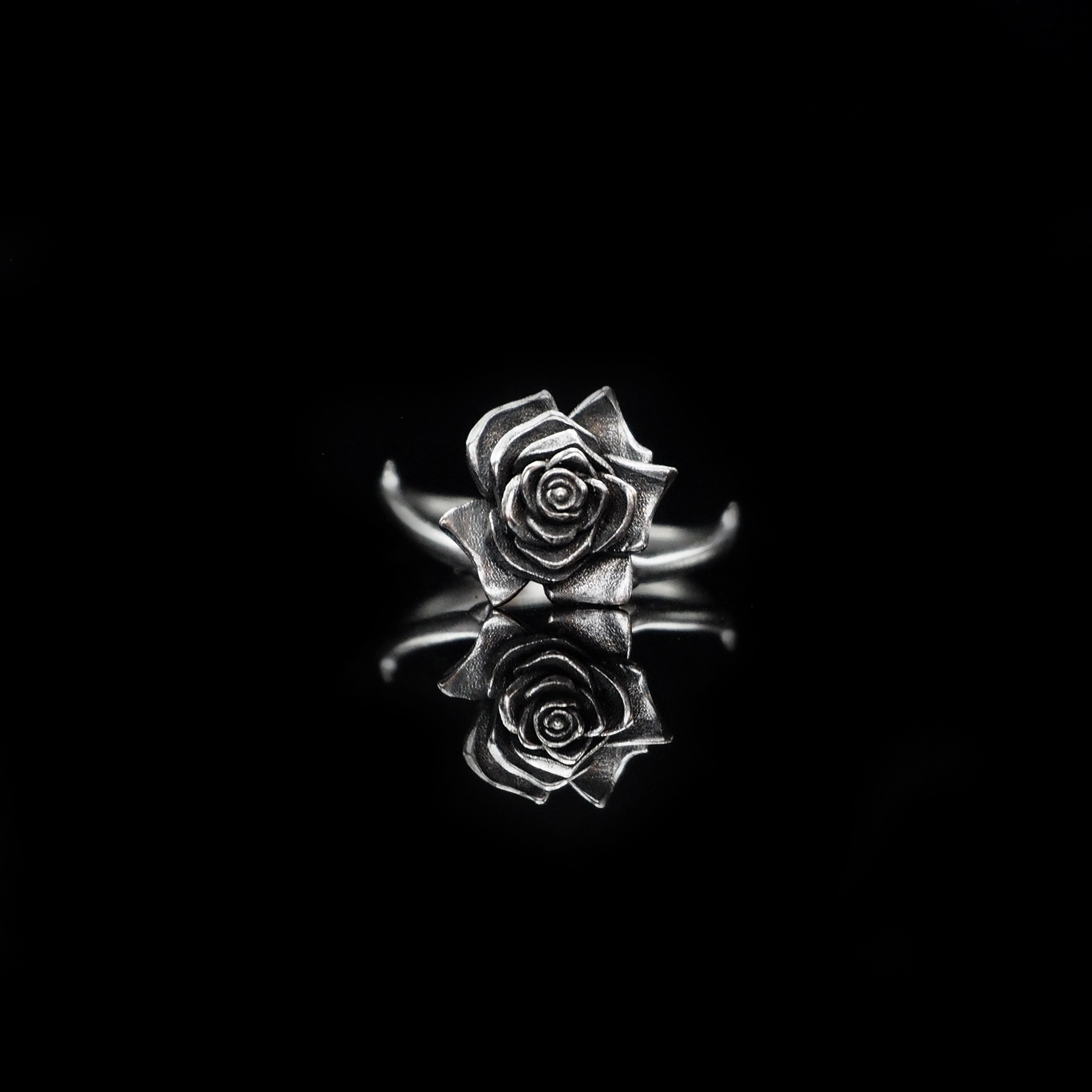 玫瑰花銀戒指,rose ring