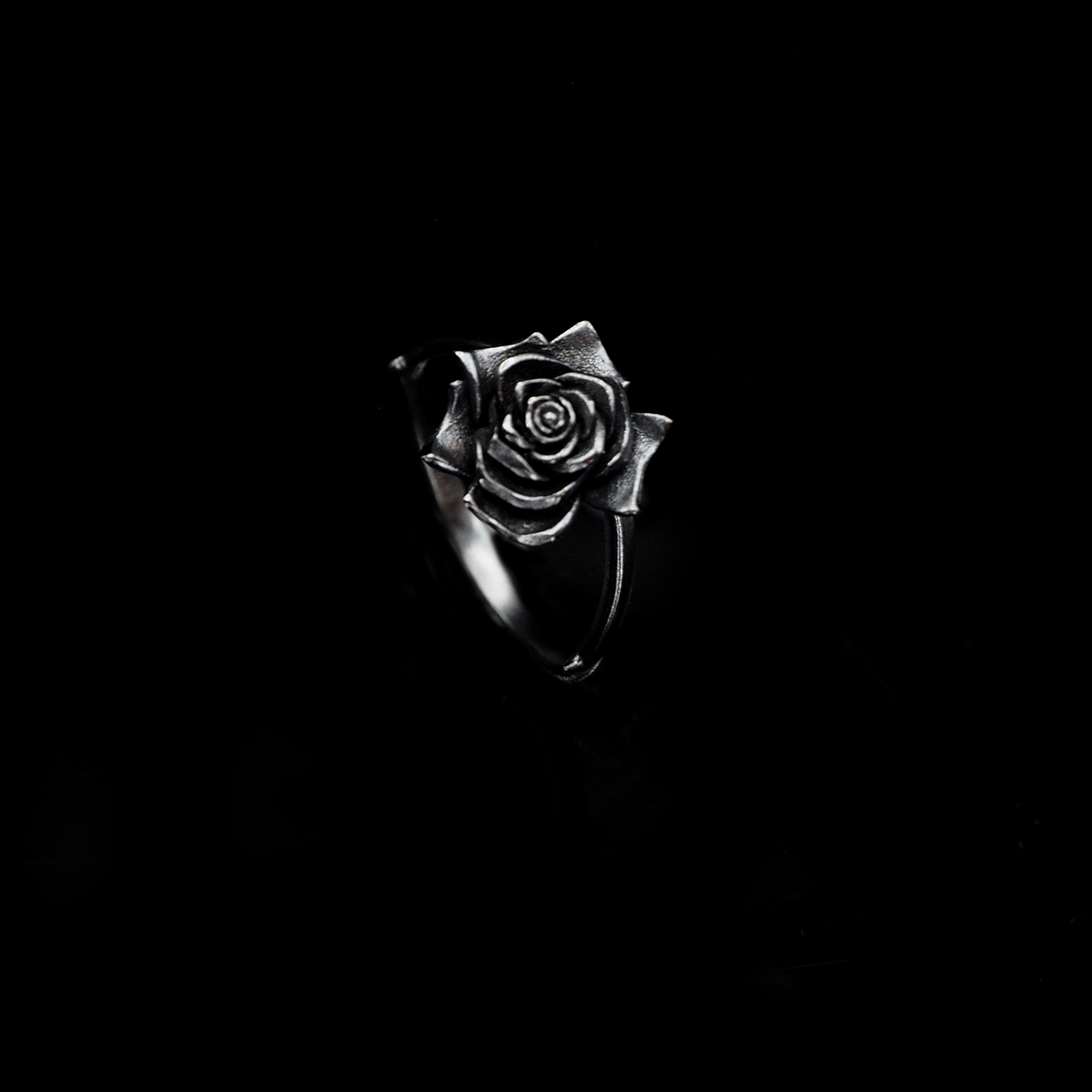 玫瑰花銀戒指,rose ring