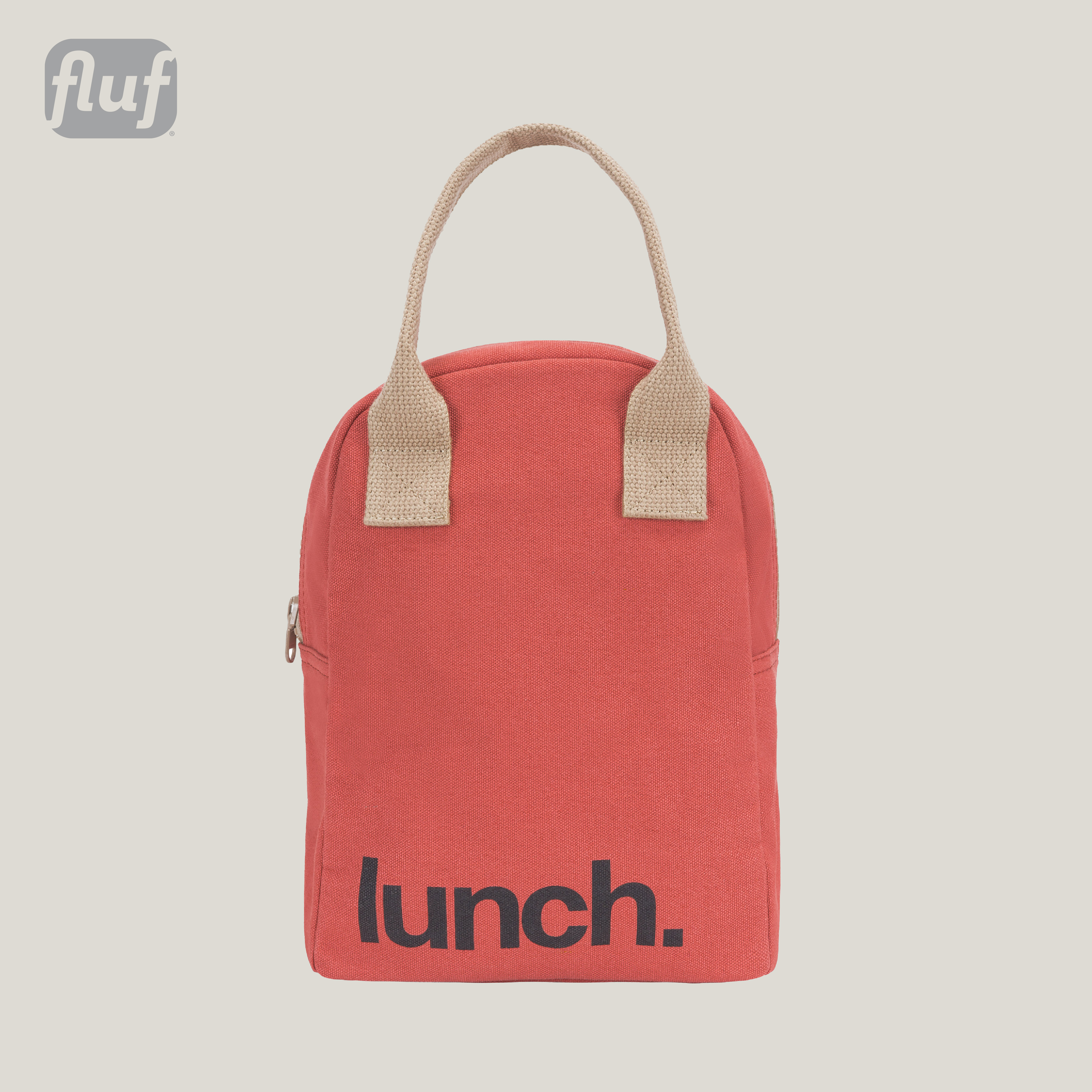 拉鍊隨手袋【復古紅】-加拿大Fluf有機棉