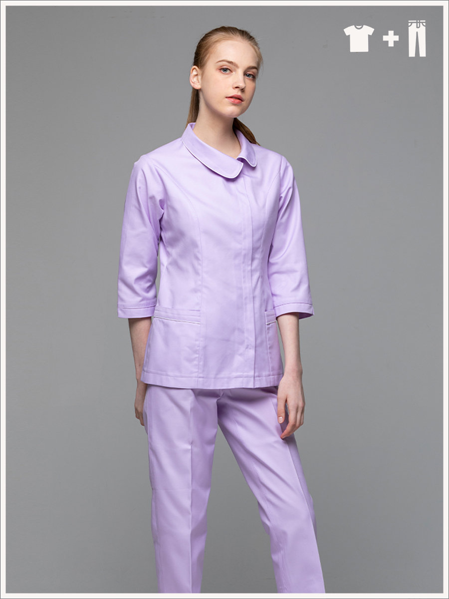 【整套販售】B208-C0 女護理套裝-B立挺布-丁香紫
