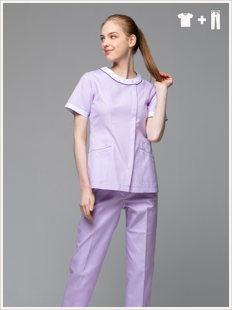 【整套販售】B210-C0 女護理套裝-B立挺布-丁香紫