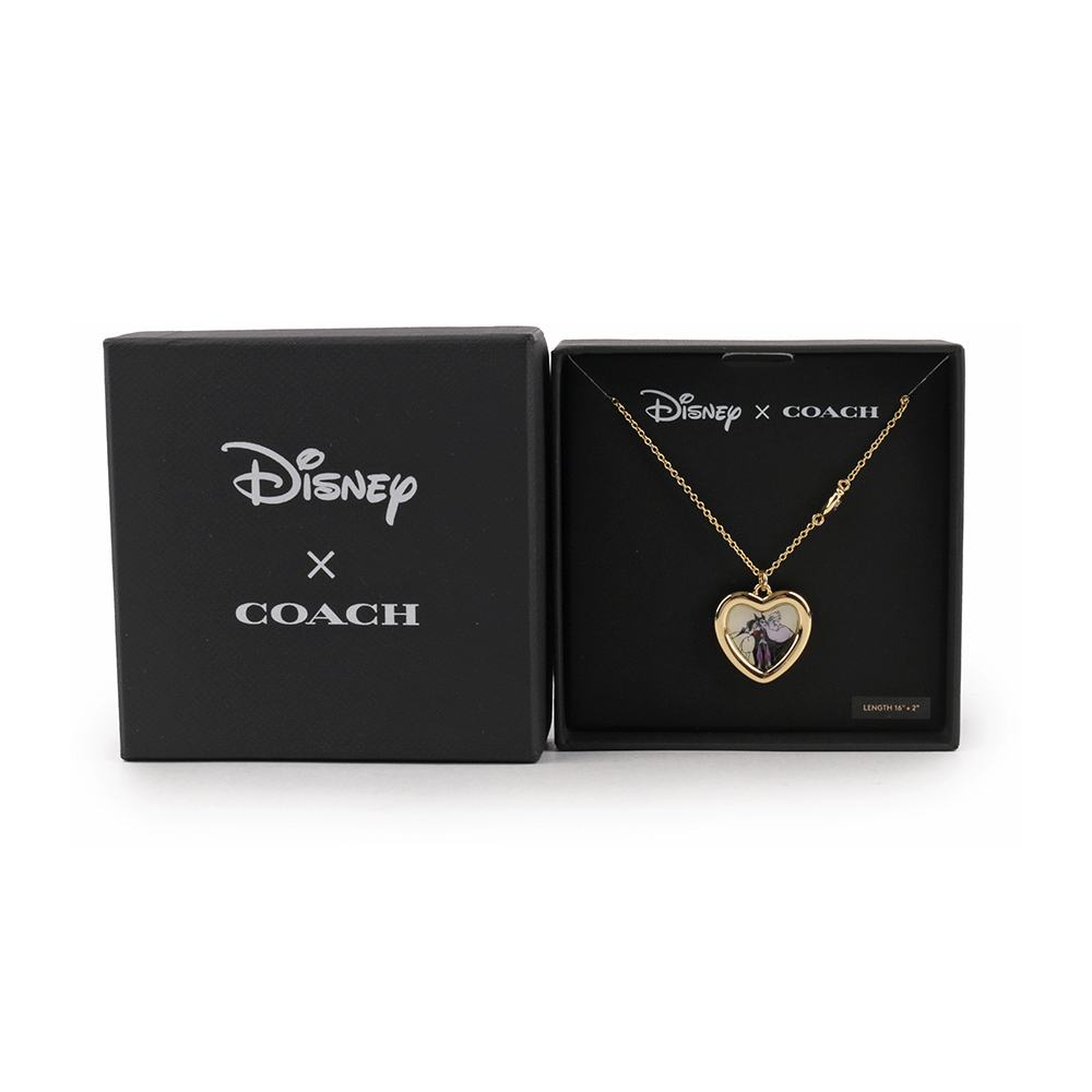【COACH】Disney x Coach 反派圖案愛心綴飾項鍊(金色) CD814 GDRD