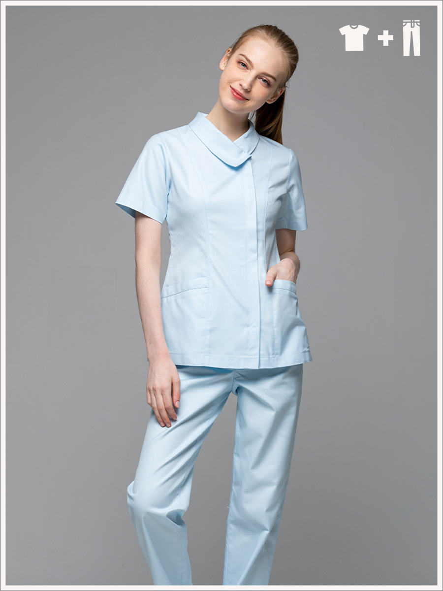 【整套販售】B211-B0 女護理套裝-B立挺布-寶寶藍