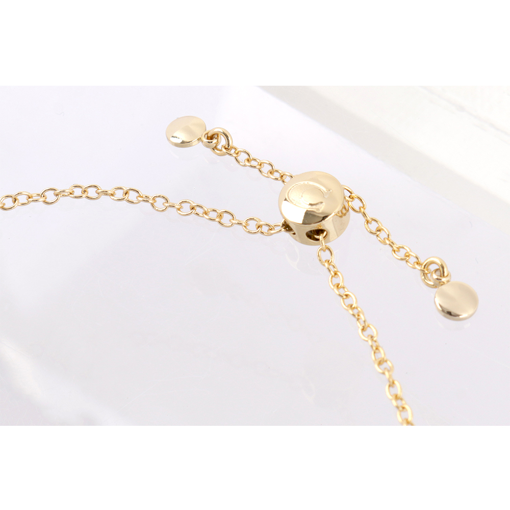 【COACH】水鑽及玻璃珍珠連扣圓圈可調式手鍊(金色) CO232 VP4